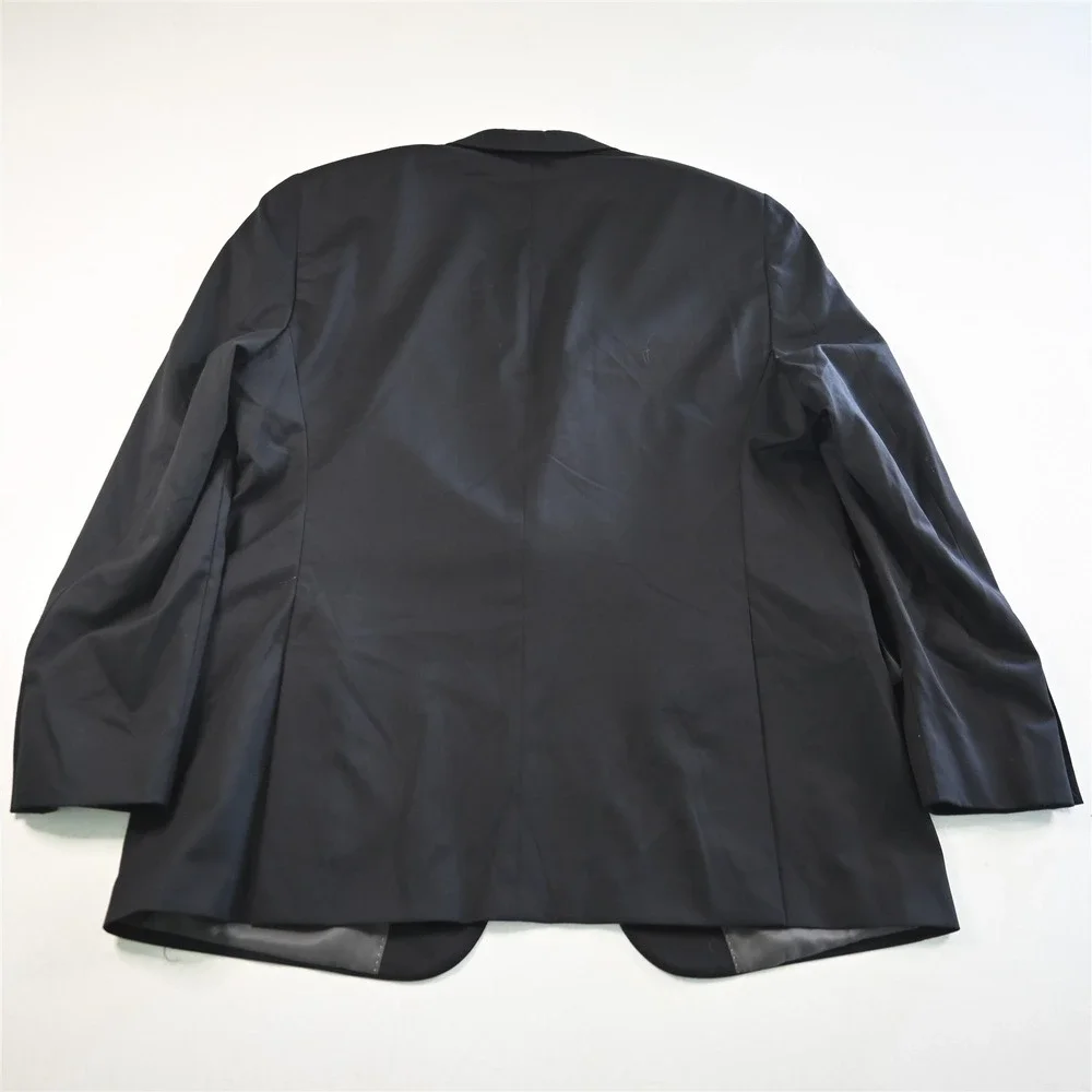 Hart‎ Shaffner Marx 48L Black Wool USA Made Mens Blazer Suit Jacket Sport Coat